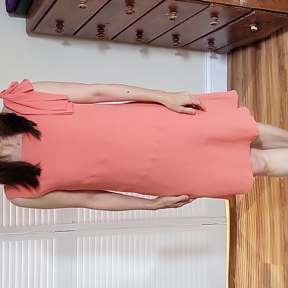 Salmon pink colour cocktail dress